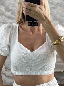 Kippur Crop Top-9367/White