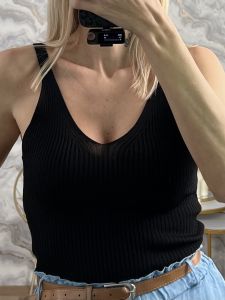 Knitted Viscose Top-3002/Black