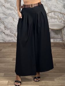 Ton-Wide Belt Pants-26008/Black 