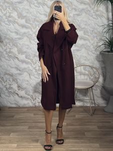 Sar-Wide Button Coat-26098/Burgundy