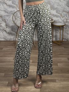Cotton Elastic Highwaist Pants-1336/Khaki