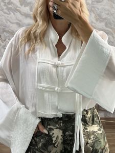Ton-Viscose Oversized JPNS Shirt-26535/White