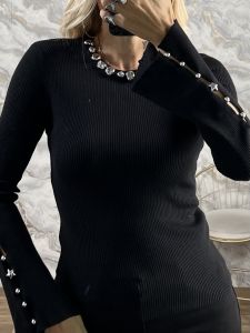 Ton-SilverStones Knitted Top-5386/Black
