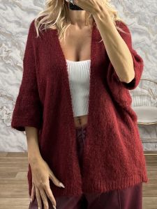 Lil-Soft Knitted Cardigan/Burgundy