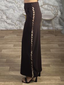 GLOW Leopard Stripe Pants/Chocolat