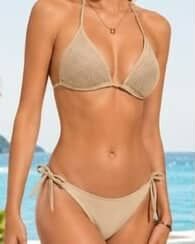Strassed Bikini Set-5332/Beige