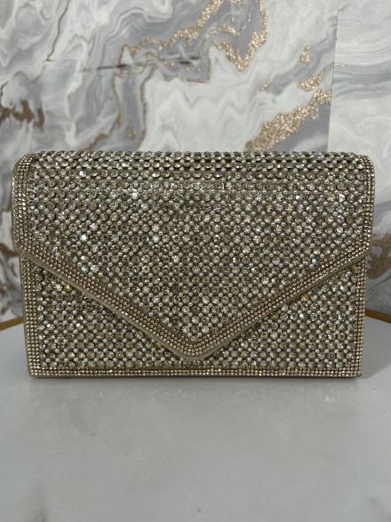 Rhinestones Hand Bag-2700/Gold