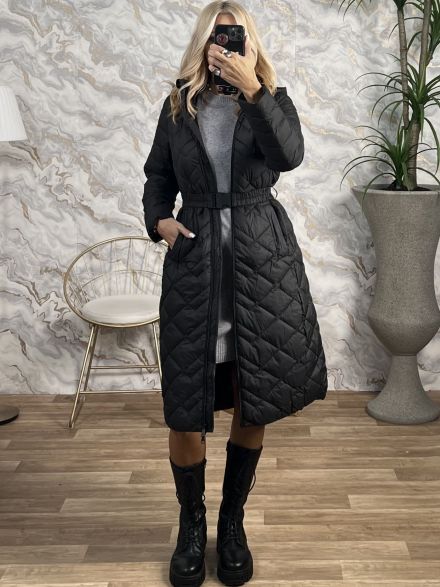 Long Belt Jacket-24001/Black