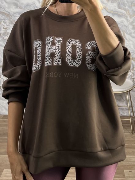 SOHO Oversized Sweater-11418/Chocolat
