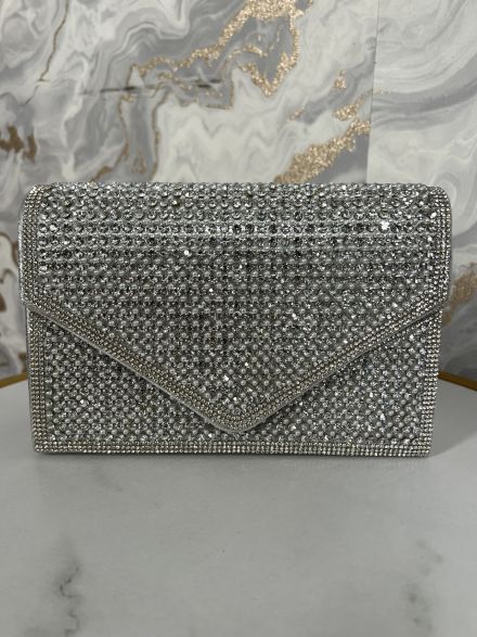 Rhinestones Hand Bag-2700/Silver
