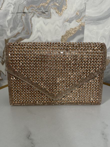 Rhinestones Hand Bag-2700/Rosegold