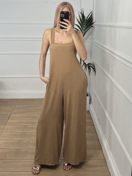 Back Bow Jumpsuit/Beige