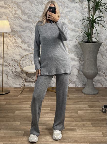 Knitted Lurex Set-8105/Grey