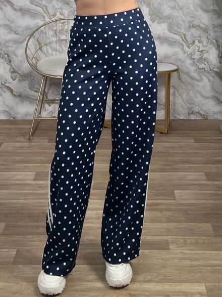 Polka Dot & Stripes Pants/Navy Blue