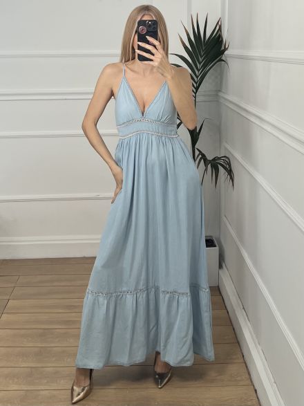 Denim Boho Maxi Dress