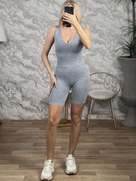 Athletic Skinny Playsuit/Grey