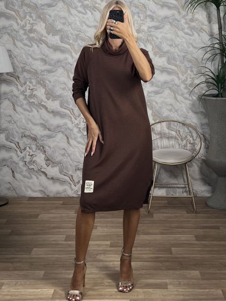 Viscose WhiteLabel Midi Dress-251097/Chocolat