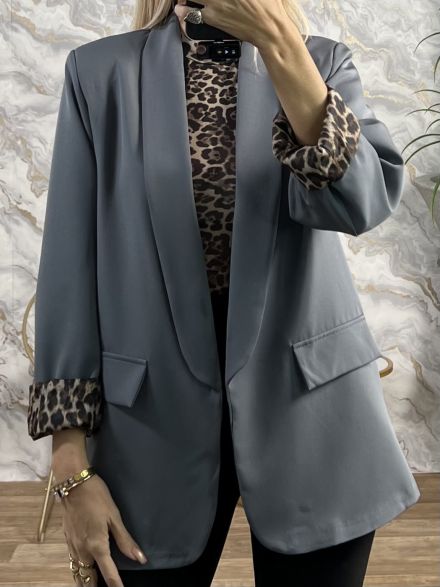 Σακάκι Leopard Lining-3066/Grey