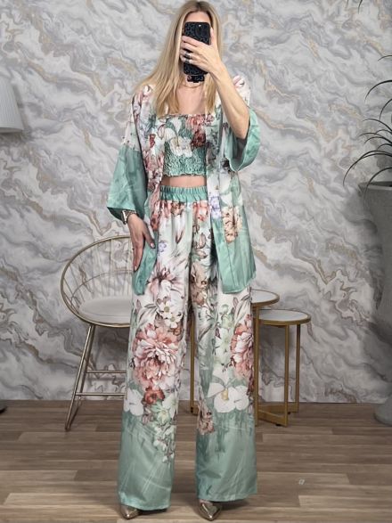 ThreePieces Kimono Floral Set-2883/Veraman