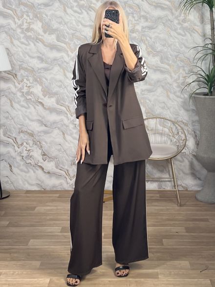 Stripes Casual Suit/Chocolat