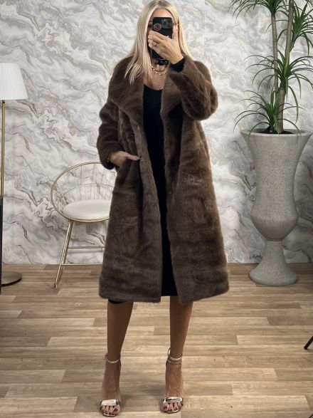 Long Soft Fur Coat/Chocolat