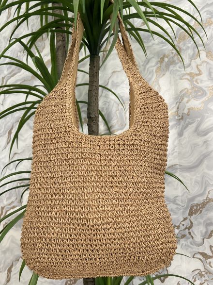 Woven Straw Tote Bag-GX6/Camel