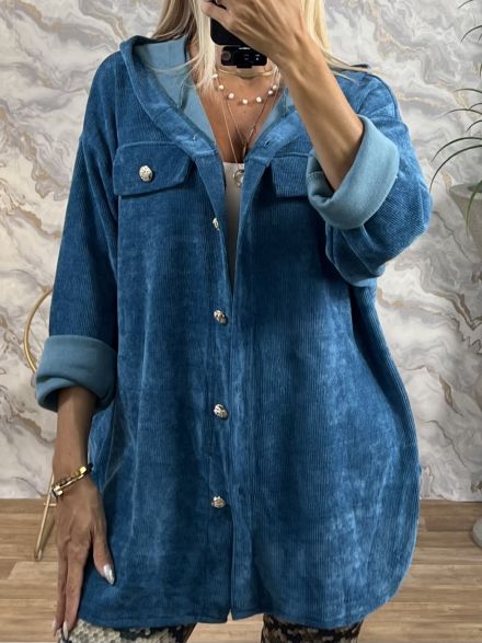 Soft Cord Hood Shirt/Petrol