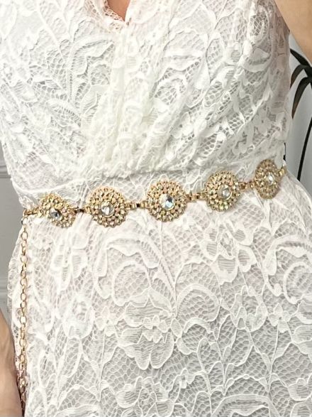 Metallic Belt/Flowers