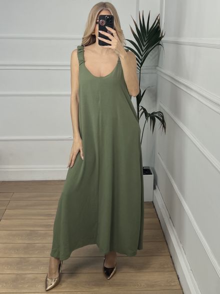 Braces Dress/Khaki