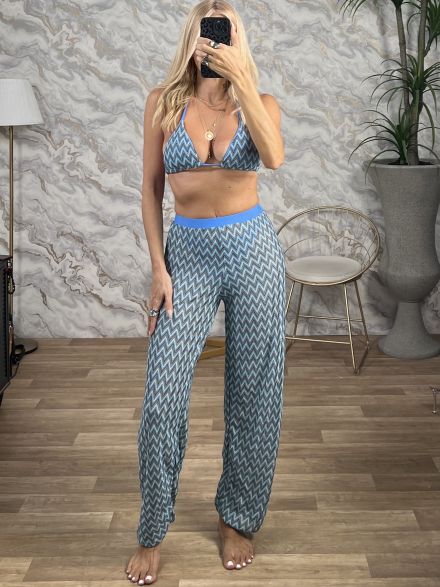 Bikini & Pants Set-8360/Blue
