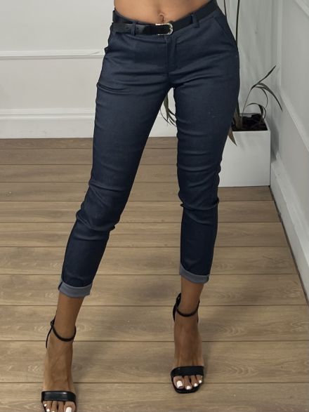 Elastic Pants Belt/Denim Blue