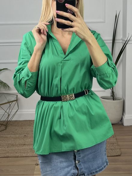 Cotton Tunic Shirt/Green