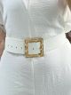 Wide Square Belt/White