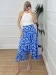 Midi Wrap Skirt/Feathers Blue