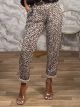 Leopard Viscose Pants-25114/Beige