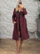 The-Button & Belt Coat-26437/Burgundy