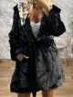 Spi-Leo Hooded Furry Coat/Black