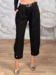 Lil-GoldenButton Ankle Pants-63440/Burgundy 
