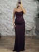 The-Corset Mermaid Maxi Dress-50657/Burgundy