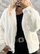 Lok-Furry Bomber Coat-23043/White