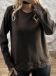 Lil-Knitted Lace Top-69996/Chocolat
