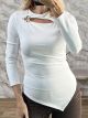 Pro-Gold Flower CutOut Top-43183/White