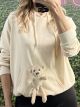 Bear PouchPocket Hoodie Sweater/Beige