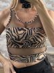 C-Through Animal Sleveless Top-23185/Zebra