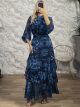 San-Muslin GoldenThread Maxi Dress-6427/Navy Blue