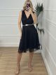 Midi Lace Dress/Black