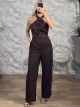 Sequins Jumpsuit-6435/Chocolat