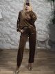 Sar-Velvet GoldButtons Set/Camel