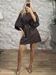 Ste-Balloon Belt Mini Dress-26857/Chocolat