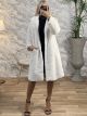 Long Soft Fur Coat Sizes-21841/White